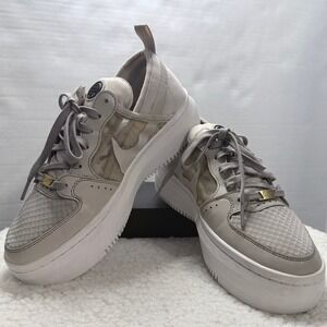 Nike Court Vision Alta Womens 8.5 Beige Platform Sneakers CW6536-200